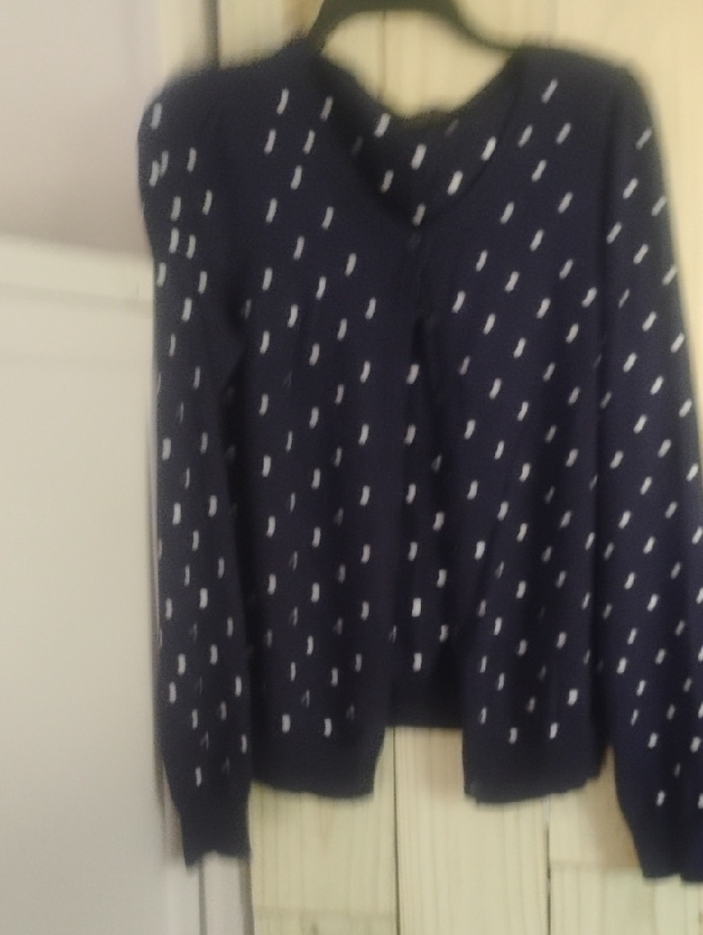 Forever 21 Navy Cardigan with White Dot Detail